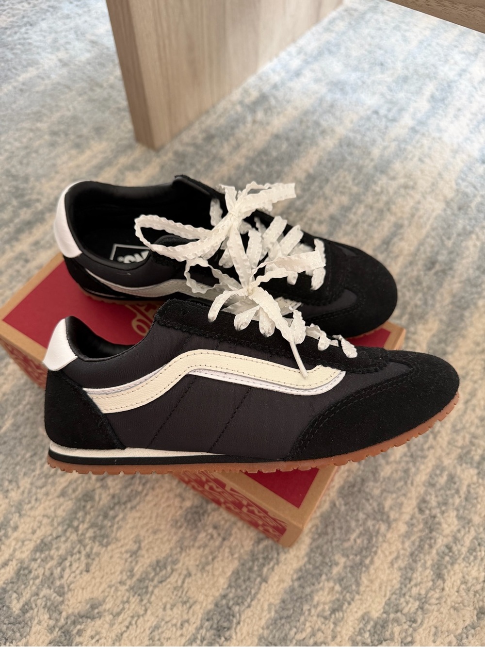 Vans Black & White Low-Profile Runner Sneakers